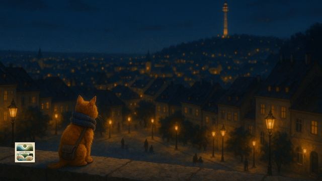 Кот любуется ночным городом под спокойную музыку. Звуки для релакса, медитации и сна. Атмосфера уюта