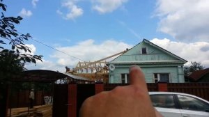 Каркасная пристройка к деревянному дому. День 14.