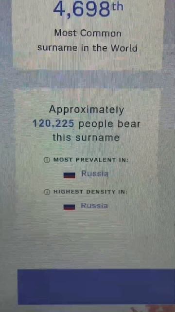 СКОЛЬКО ВО ВСЕМ МИРЕ ЛЮДЕЙ ХОДИТ С ТВОЕЙ ФАМИЛИЕЙ??? смотреть онлайн