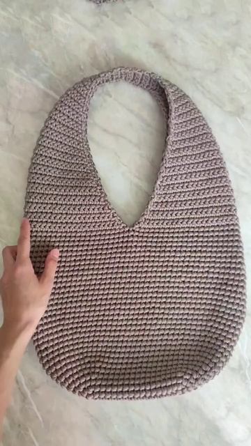 Сумка из полиэфирного шнура крючком #мода #вязание #handmade