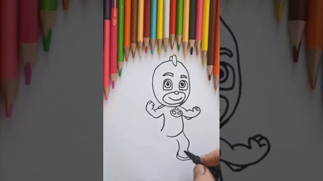 рисуем герои в масках, Гекко,HOW TO DRAW PJ MASKS GEKKO смотреть онлайн
