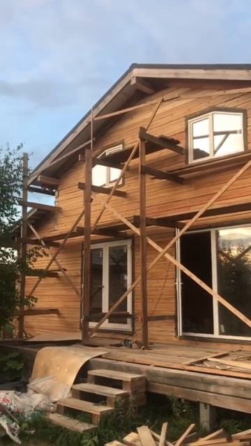 Дом из бруса до шлифовки и после #building #стройка #wood #бан? смотреть онлайн