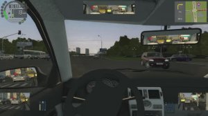 Пассажирская перевозка на приоре - чуть не въехали в ниву на перекрестке. City Car Driving.