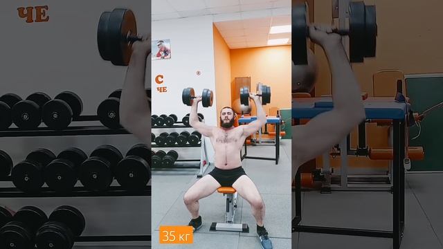 Жим сидя гантелей по 35 кг #fyp #рекомендации #gymandswim смотреть онлайн
