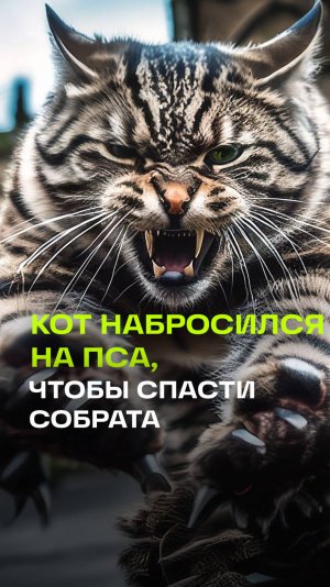 Кот набросился на собаку, чтобы спасти своего сородича в Бразилии