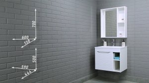 Тумба подвесная с раковиной "Absolute 60" Агата без ящика Айсберг + Шкаф-зеркало Агата 60 Айсберг