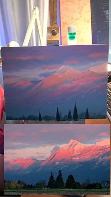 найди 10 отличий #горы #закат #картина #творчество #карт? смотреть онлайн