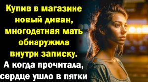 Купив новый диван, многодетная мать нашла записку. А когда прочитала, сердце ушло в пятки