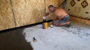 Гидроизоляция пола домика битумно – резиновой мастик