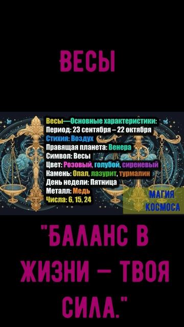 Весы"Баланс в жизни — твоя сила." смотреть онлайн