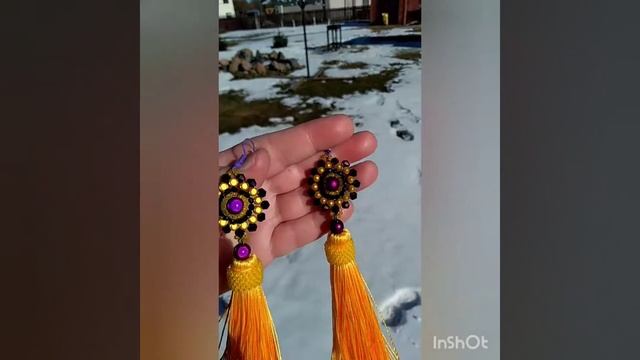 Серьги-кисти " Анютины глазки " смотреть онлайн