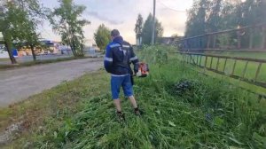 покос травы японским триммером Echo часть 2