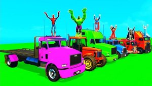 Мультики про машинки Человек-паук с Супергероями Гонки на Грузовиках Мультфильм для Детей