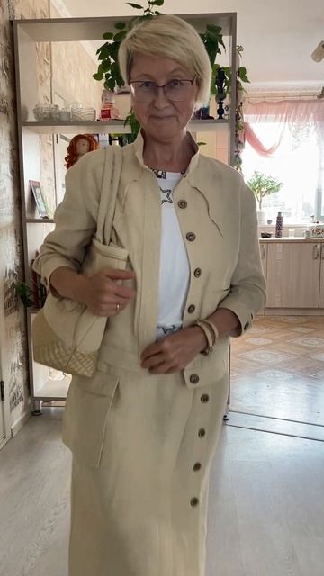 Сшила себе костюм и сумку из одной ткани❤️ смотреть онлайн