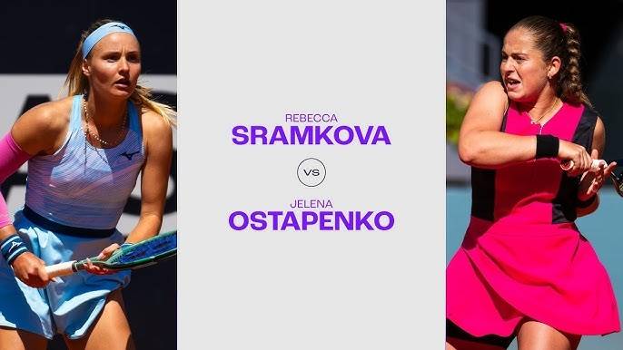 08.05.2025. Елена Остапенко - Ребекка Шрамкова. WTA 1000 Rome. Jelena Ostapenko - Rebecca Sramkova