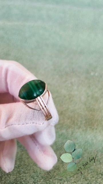 Советское серебряное кольцо с малахитом #серебро #кол? смотреть онлайн