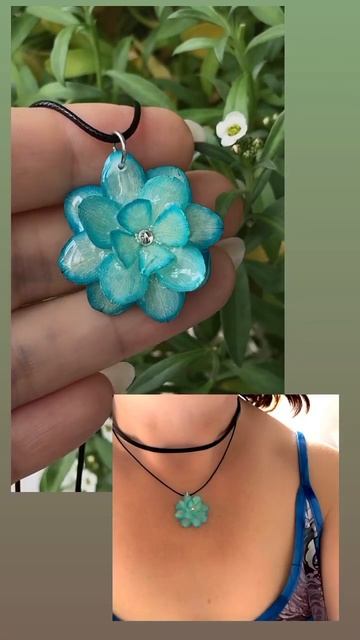 Чокер с цветком из настоящей гортензии #цветывсмоле #и смотреть онлайн