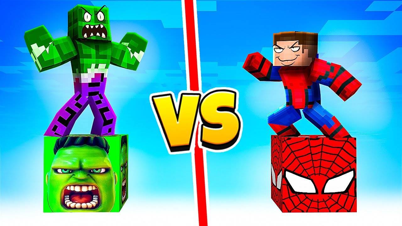 😱 СУПЕРГЕРОЙСКАЯ БИТВА Лаки Блок ЧЕЛОВЕК-ПАУК vs ХАЛК в Майнкрафт! Minecraft