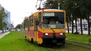 Трамвай Екатеринбурга УТМ 71-402 борт. №804 маршрут 12 следует по улице Челюскинцев
