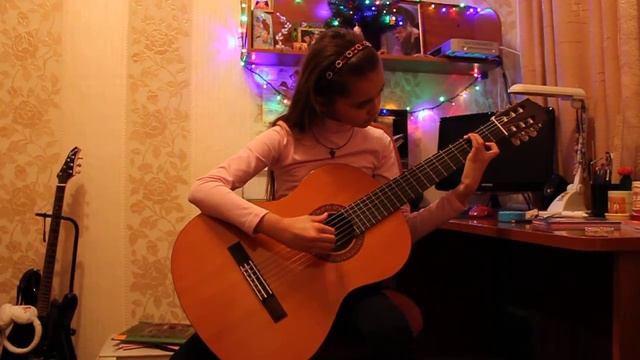 Дочка учится играть на гитаре!.MOV смотреть онлайн