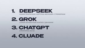 Какую нейросеть выбрать? Сравниваю СhatGPT, Deepseek, Grok, Claude