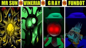 Невероятный Sprunki Definitive, но смешайте MR Sun vs Vineria vs Funpot против Grey во всех фазах