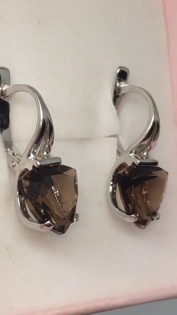 Серьги из белого золота с РАУХТОПАЗАМИ , вес 5,02гр смотреть онлайн