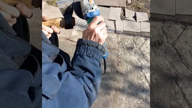 Как точить топор болгаркой ? смотреть онлайн