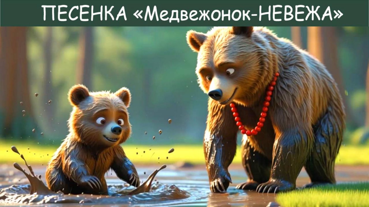 🎵 Песенка  Медвежонок-невежа 🐻 весёлая и поучительная история для малышей по стихам А.Барто