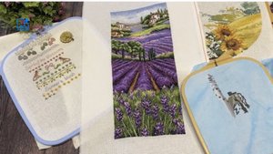 Вышивка крестом/«Лавандовое поле»от Anchor /река Волга/ Процессы.2023 год