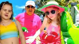 Лайк Ева, Настя и Папа – Весёлые Приключения на пляже!