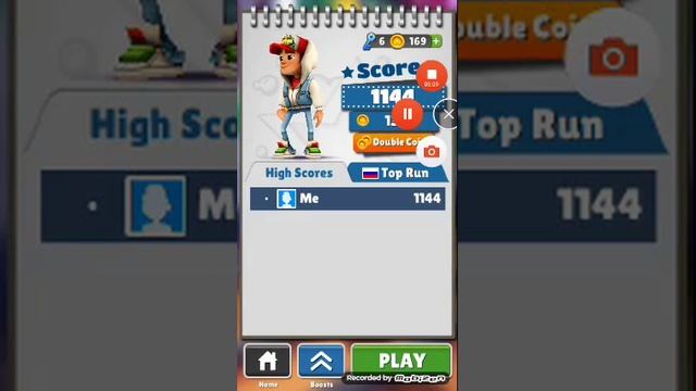 Мой рекорд в игре Subway Surf. смотреть онлайн