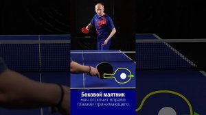 Подача боковой маятник в настольном теннисе. Выполнен