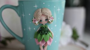 Лепка. Ручная работа. Фея на кружке. 1 часть