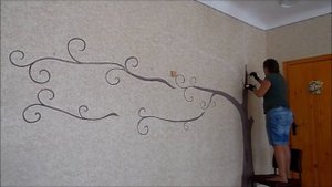 Drawing a tree on the wall / Рисуем дерево на стене