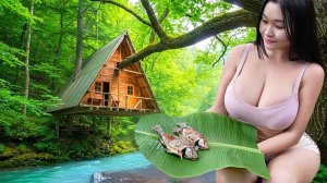 Building Bamboo Houses and Trapping Stream Fish in the Primitive Way
