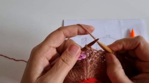 Капор с манишкой спицами. МК. 2