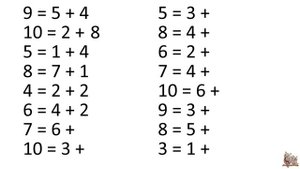 Состав числа от 1 до 10 (примеры)