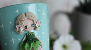 Лепка. Ручная работа. Фея на кружке. 2 часть