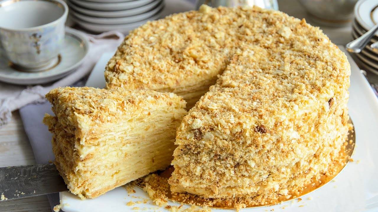 Торт НАПОЛЕОН классический рецепт с Заварным Кремом🍴Простой рецепт - ИДЕАЛЬНО НЕЖНЫЙ торт!