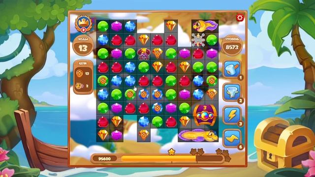 Как пройти уровень 8573 игры Сокровища Пиратов смотреть онлайн