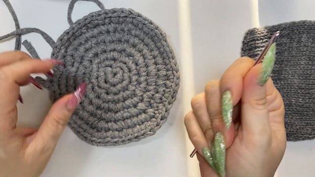 Трикотажная корзинка крючком . Интерьерная корзина своими руками из ветоши за копейки . Вязание .