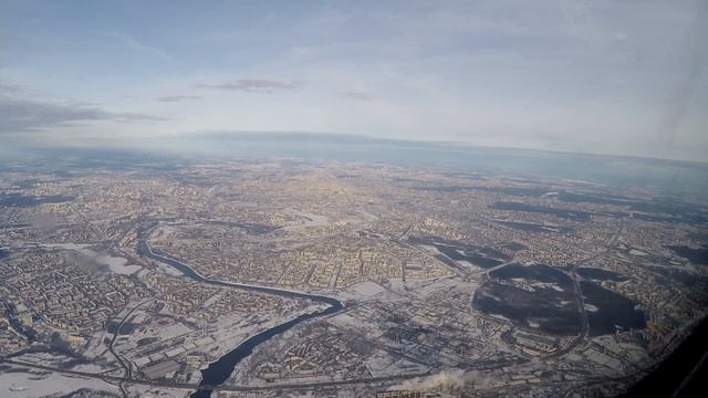 Взлет в Домодедово. Москва из кабины пилота. смотреть онлайн