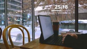3 часа StudyWithMe - Cozy Morning at a Cafe Calm Lo-Fi - Pomodoro 50/10