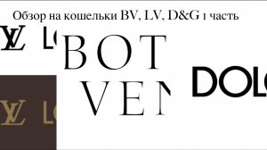 ОБЗОР НА КОШЕЛЬКИ LV, BV, D&G 1 ЧАСТЬ