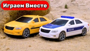 Машинки мультики 🚓 Полицейская погоня с трактором и динозаврами 🦖 Весёлое видео для детей
