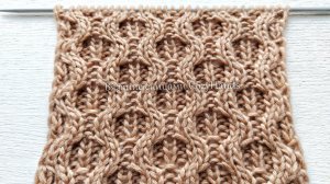 Двухсторонний вариант узора Соты для вязания шапок, свитеров