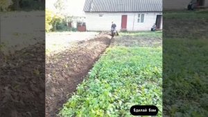 Вспашка в свал мотоблоком