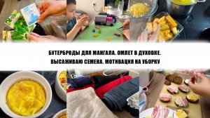 БУТЕРБРОДЫ ДЛЯ МАНГАЛА. ОМЛЕТ В ДУХОВКЕ. ВЫСАЖИВАЮ СЕМЕНА. МОТИВАЦИЯ НА УБОРКУ