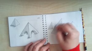 Учусь рисовать по книге. Девятнадцатый день. Пирамиды